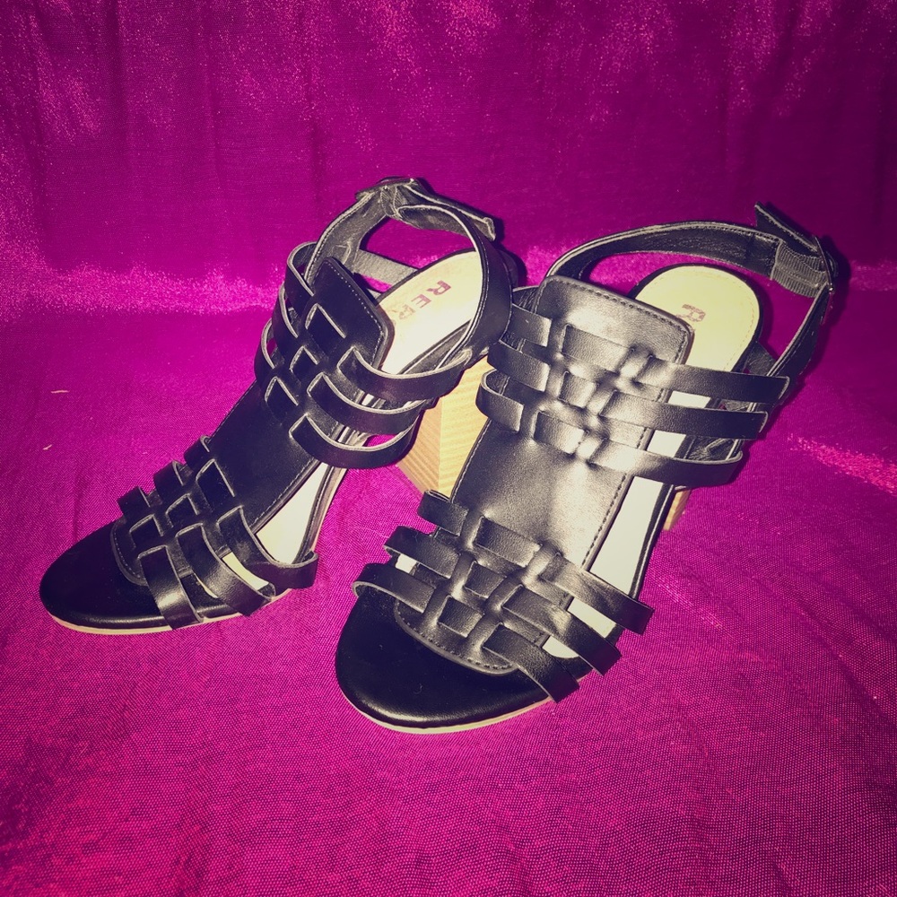 Strappy block heel sandals
